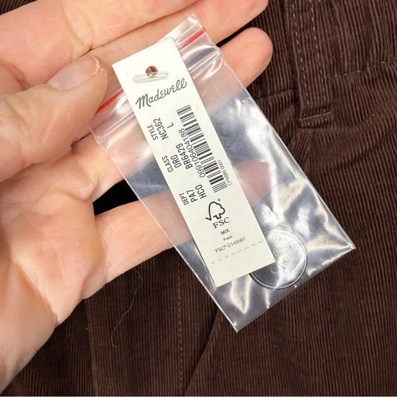 Madewell Corduroy Pull-On Mid-Rise Jogger Pants L - Picture 5 of 7